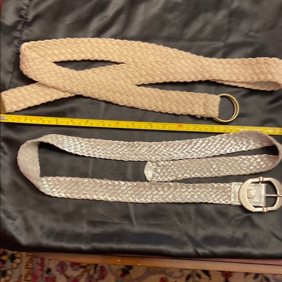 Vintage Elegant Cream and Silver Braided Belt Set - Picture 11 of 16